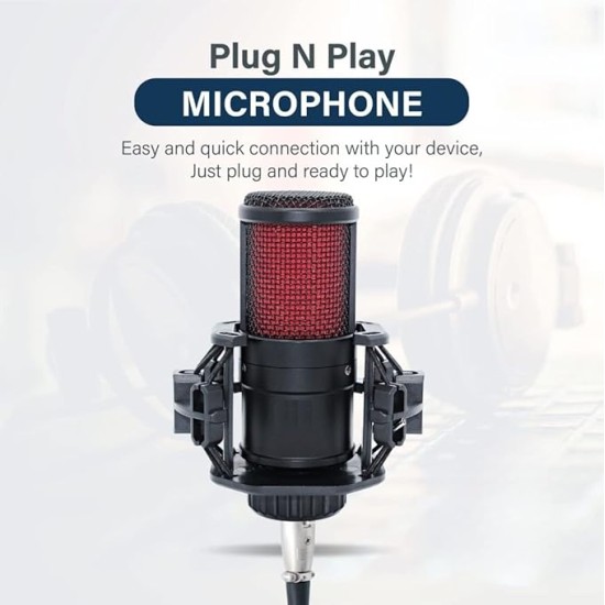 CEZO V500 Professional Condenser Auxiliary Microphone Kit Podcast Mic with V8 Sound Card Boom Arm Microphone with Stand (V500+V8 Sound Card) Black