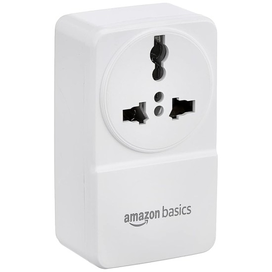 USB Adaptor with 1 Universal AC Socket and 2 USB Ports (White)