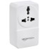 USB Adaptor with 1 Universal AC Socket and 2 USB Ports (White)