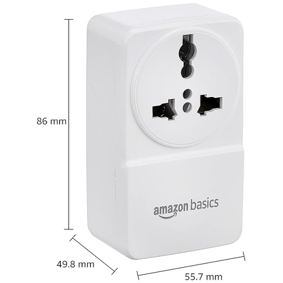 USB Adaptor with 1 Universal AC Socket and 2 USB Ports (White)