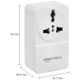 USB Adaptor with 1 Universal AC Socket and 2 USB Ports (White)