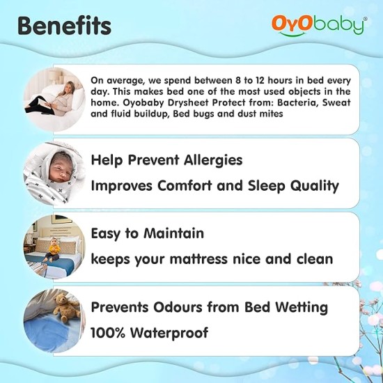 OYO BABY Extra Absorbent Waterproof Baby Dry Sheet Small Size (70x50cm) – Pack of 2 – Quick Dry Sheet for Bed Protector, Soft & Breathable Grey + Salmon Rose