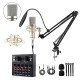 CEZO U87 Condenser Microphone Kit with V8 Sound Card Adjustable Scissor Arm Stand Shock Mount Computer Mic for Gaming, Streaming, YouTube, Voice Over, Studio, Home Recording ()