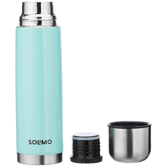 Solimo Stainless Steel Insulated 24 Hours Hot or Cold Bottle Thermos Flask, 500 ml, Deep Blue Solimo Stainless Steel Insulated 24 Hours Hot or Cold Bottle Thermos Flask, 500 ml, Deep Blue