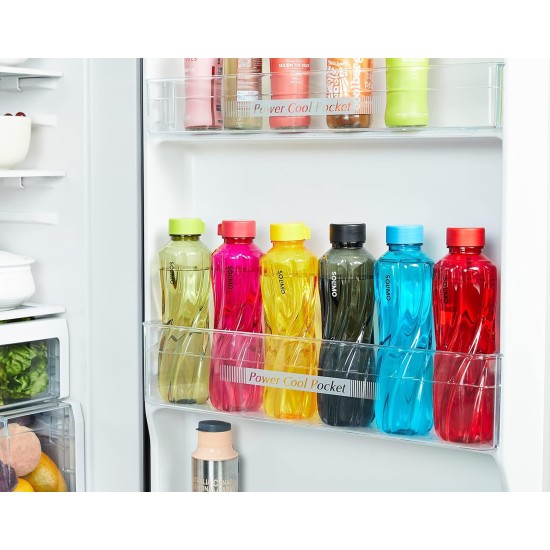 Solimo 1000 ml Plastic Water Bottle | Set of 6 |Multi Color