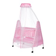 Supples Baby Cradle with Swing and Mosquito Net | Pink | for Babies up to 10 Months | Sturdy and Safe Design | 4 Wheels with Brakes | with Swing Lock and Storage Supples Baby Cradle with Swing and Mosquito Net | Pink | for Babies up to 10 Months | Sturdy and Safe Design | 4 Wheels with Brakes | with Swing Lock and Storage