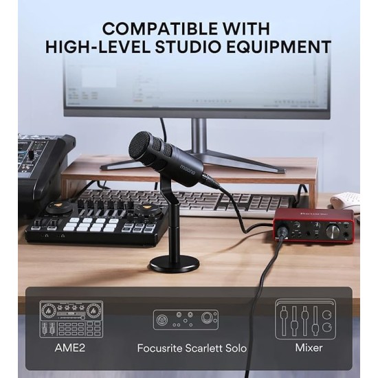 Maono PD100 Professional XLR Dynamic Microphone for Singing, YouTube Recording, Podcast, with Voice Isolation Technology, Metal Mic, Work for Audio Interface, Mixer Maono PD100 Professional XLR Dynamic Microphone for Singing, YouTube Recording, Podcast, with Voice Isolation Technology, Metal Mic, Work for Audio Interface, Mixer