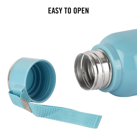 Cello Puro Steel-X Benz 900 | Leak Proof| Wide Mouth & Easy to Open | Insulated Inner Steel Water Bottle | 730ml | Turquoise