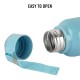 Cello Puro Steel-X Benz 900 | Leak Proof| Wide Mouth & Easy to Open | Insulated Inner Steel Water Bottle | 730ml | Turquoise