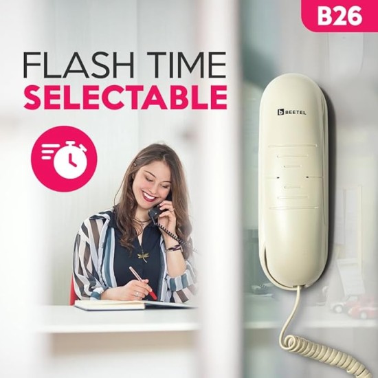 Beetel B26 Slim Cordless Landline Phone,Ringer Volume Control,LED Ring Indication,Wall/Desk Mountable,Classic Design,Clear Call Quality,Mute/Pause/Flash/Redial Function (Made in India)(Warm Grey)(B26) Beetel B26 Slim Cordless Landline Phone,Ringer Volume Control,LED Ring Indication,Wall/Desk Mountable,Classic Design,Clear Call Quality,Mute/Pause/Flash/Redial Function (Made in India)(Warm Grey)(B26)