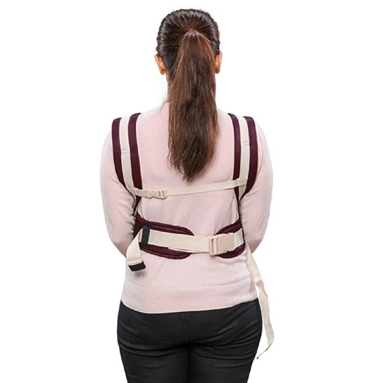 BabyGo Kids 4-in-1 Adjustable Baby Carrier Cum Kangaroo Bag | Multiple Carry Positions: Front, Back, Hip - Comfortable & Adjustable with Safety Belt and Buckle Straps (Purple)