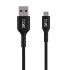 boAt Micro USB 150 Tangle-free, Sturdy Micro USB Cable with 3A Fast Charging & 480mbps Data Transmission, 10000+ Bends Lifespan & Extended 1.5m Length Black)