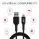 boAt Micro USB 150 Tangle-free, Sturdy Micro USB Cable with 3A Fast Charging & 480mbps Data Transmission, 10000+ Bends Lifespan & Extended 1.5m Length Black)