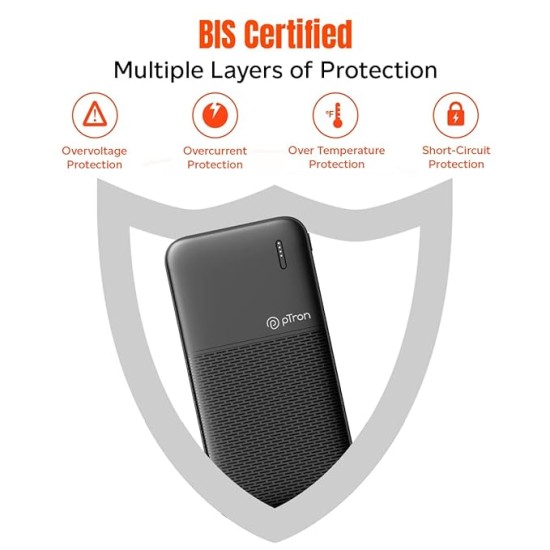 pTron Newly Launched Dynamo 10000mAh 22.5W Power Bank, Made in India, 20W PD Fast Charging, 3 Output, 2 Input Ports Type-C/PD & Micro USB, Li-Polymer Battery & Multiple Layers of Protection (Black)