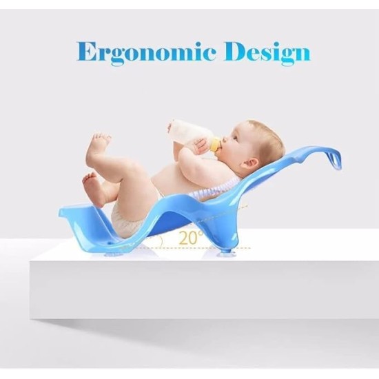 Dash Baby Bath Seat Smooth Toddler Bathing Chair for Use with Or Without Bathtub|Infant Bathing Tub Sling (Bathtub Not Included)|Baby Bathing Essentials for 0 to 9 Months Baby Boy&Girl (Blue),1 Count