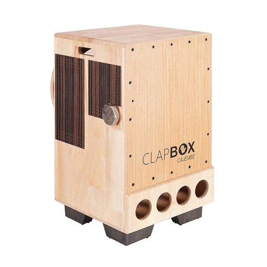 Clapbox Cajembe Cajon (3 instruments in 1) - Rubber wood (H:50 W:30 L:30) 3 Internal Snares, Natural