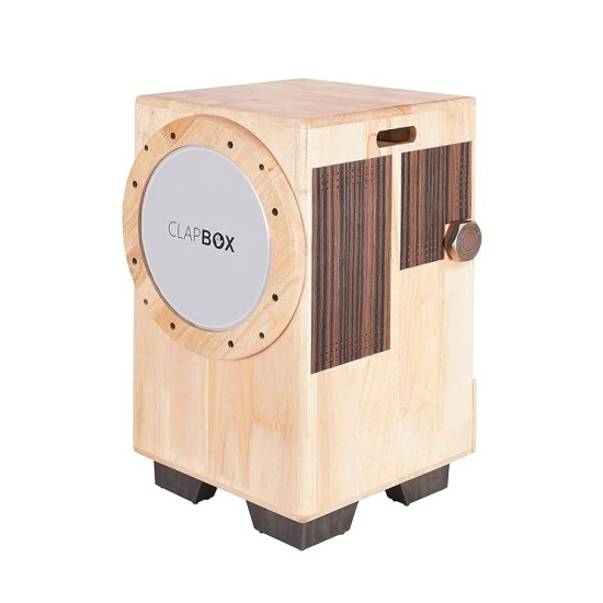 Clapbox Cajembe Cajon (3 instruments in 1) - Rubber wood (H:50 W:30 L:30) 3 Internal Snares, Natural