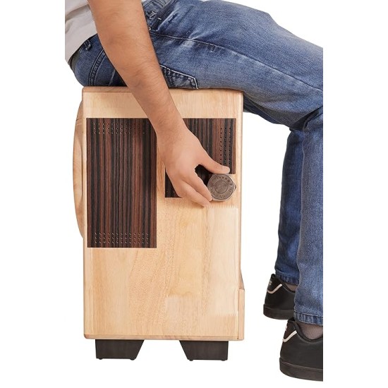 Clapbox Cajembe Cajon (3 instruments in 1) - Rubber wood (H:50 W:30 L:30) 3 Internal Snares, Natural