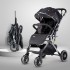 LuvLap Alpha Baby Stroller/Pram, One Fold, Travel Friendly, 5 Point Safety Harness, Reversible Handle bar, Multilevel Recline & Adjustable footrest, Extendable Canopy, for Babies 0-3 Years (Black)