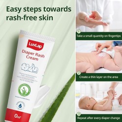 LuvLap Baby Diaper Rash Cream, 75g, Nappy cream for newborns & babies, Diaper Rash Prevention & treatment, Natural Cream with goodness of Aloe Vera, Vitamin E & Milk Protein, Dermatologically tested