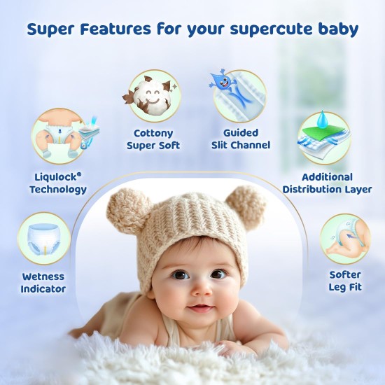 Bumtum Baby Diaper Pants, Small Size 40 Count, Double Layer Leakage Protection Infused With Aloe Vera, Cottony Soft High Absorb Technology