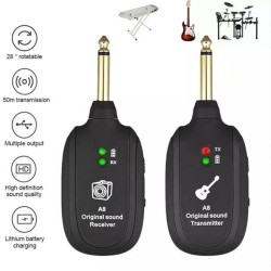 Careflection || Wireless Audio Transmitter Receiver 100ft Transmission Distance Built-in Rechargeable Lithium Battery, Electric Guitar Accessories for Guitar Bass