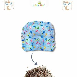 Little Boo Rai Mustard Seed Head Shaping Pillow for Newborn Baby, Neck Support Takiya| 100% Cotton Cover, Mustard Seed Filling | Prevents Flat Head | 0-12Months