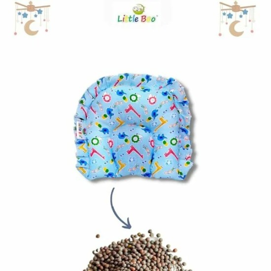 Little Boo Rai Mustard Seed Head Shaping Pillow for Newborn Baby, Neck Support Takiya| 100% Cotton Cover, Mustard Seed Filling | Prevents Flat Head | 0-12Months Little Boo Rai Mustard Seed Head Shaping Pillow for Newborn Baby, Neck Support Takiya| 100% Cotton Cover, Mustard Seed Filling | Prevents Flat Head | 0-12Months