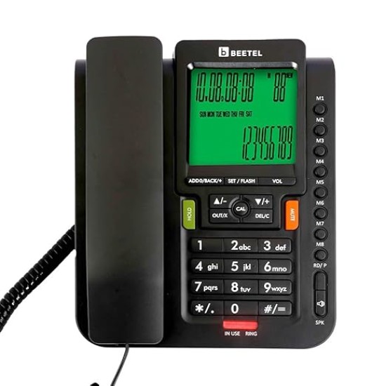Beetel M71N Caller ID Landline,DTMF/FSK Compatible, 16 Digit LCD, Two Way Speaker phone, Music On Hold, In-use LED, 8 One Touch Memories, 30 Incoming/15 Outgoing calls Memory, 16 Ring Melodies (Black) Beetel M71N Caller ID Landline,DTMF/FSK Compatible, 16 Digit LCD, Two Way Speaker phone, Music On Hold, In-use LED, 8 One Touch Memories, 30 Incoming/15 Outgoing calls Memory, 16 Ring Melodies (Black)