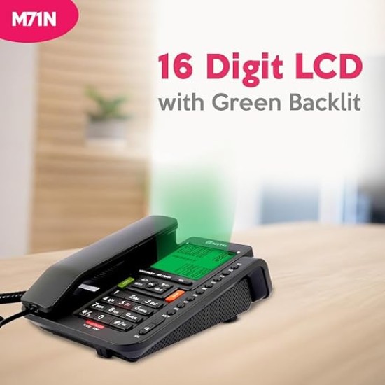 Beetel M71N Caller ID Landline,DTMF/FSK Compatible, 16 Digit LCD, Two Way Speaker phone, Music On Hold, In-use LED, 8 One Touch Memories, 30 Incoming/15 Outgoing calls Memory, 16 Ring Melodies (Black) Beetel M71N Caller ID Landline,DTMF/FSK Compatible, 16 Digit LCD, Two Way Speaker phone, Music On Hold, In-use LED, 8 One Touch Memories, 30 Incoming/15 Outgoing calls Memory, 16 Ring Melodies (Black)