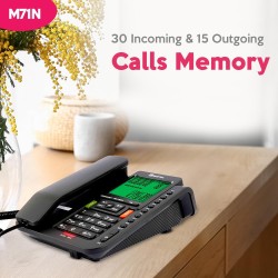 Beetel M71N Caller ID Landline,DTMF/FSK Compatible, 16 Digit LCD, Two Way Speaker phone, Music On Hold, In-use LED, 8 One Touch Memories, 30 Incoming/15 Outgoing calls Memory, 16 Ring Melodies (Black)