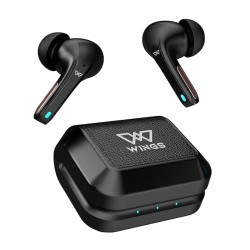 Wings Flobuds 300 Made in Inida Wireless TWS in Ear Earbuds with Leather-Look Finish, Smart Enc, 50 Hrs Total Playtime, Gaming Mode 40 Ms, 13Mm Drivers, Voice Assistant Support