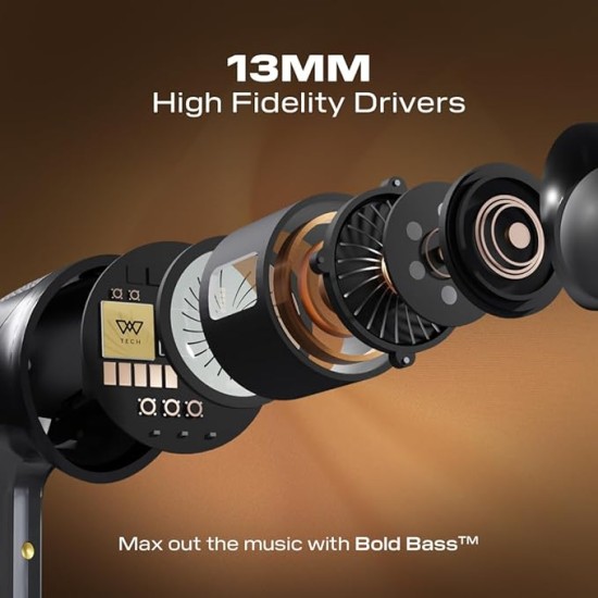 Wings Flobuds 300 Made in Inida Wireless TWS in Ear Earbuds with Leather-Look Finish, Smart Enc, 50 Hrs Total Playtime, Gaming Mode 40 Ms, 13Mm Drivers, Voice Assistant Support