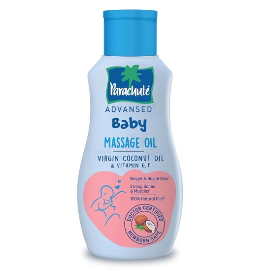 Parachute Advansed Baby Massage Oil for New Born| 100% Virgin Coconut Oil | Clinically Proven for Better Growth| Vitamin E & F| 200 Ml