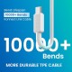 Portronics Konnect Link C Square 60W Type C Fast Charging PD Cable with 480Mbps Data Sync Compatible with Smartphones, iPhone 15 series, MacBook and Other Type C devices 1M Length