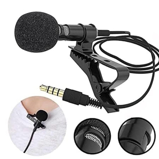 HUMBLE HB-M01 Lavalier Lapel Condenser Mic for Android, USB 3.5MM Microphone for YouTube Vlogging Facebook Interview Livestream Video Recording and All(1.5 Meter)