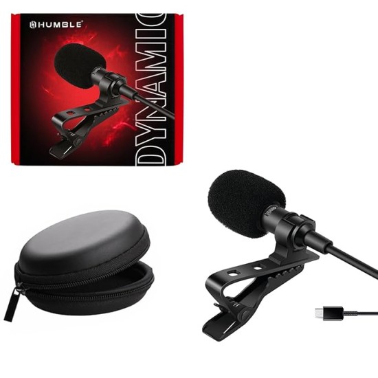 HUMBLE HB-C01 Lavalier Lapel Condenser Mic for Android, USB Type C Microphone for YouTube Vlogging F