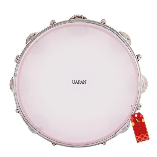 UAPAN Dafli Musical Instrument Dafli/Tambourine 10 inch Hand Percussion Musical Instrument (Red tambourine)