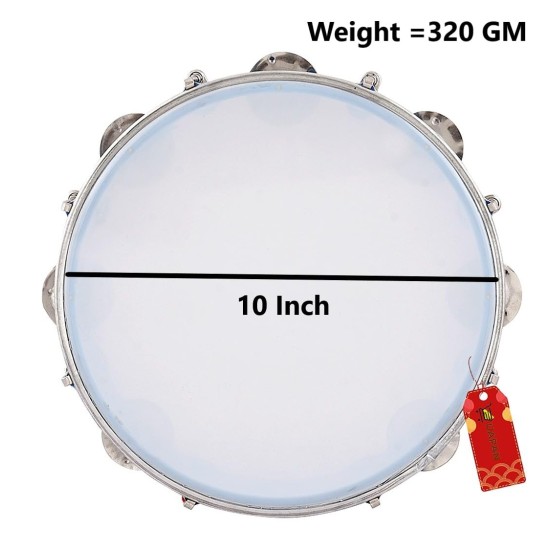UAPAN Dafli Musical Instrument Dafli/Tambourine 10 inch Hand Percussion Musical Instrument (Blue tambourine)