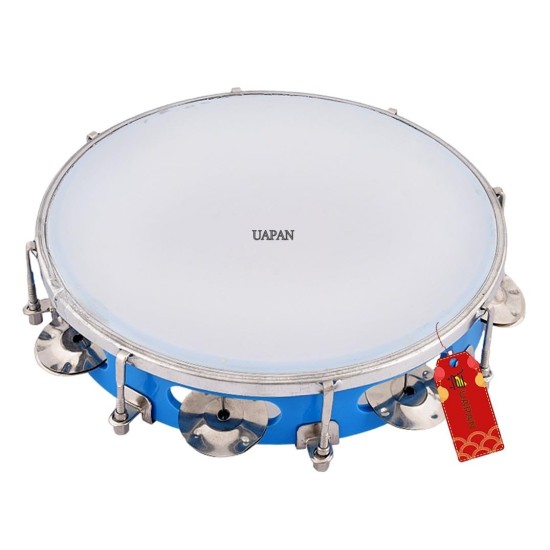 UAPAN Dafli Musical Instrument Dafli/Tambourine 10 inch Hand Percussion Musical Instrument (Blue tambourine)