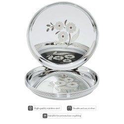 Solimo Plate Set | Stainless Steel | Set of 6 | 12 Inches