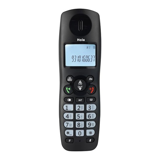 Hola ! Tc 700 Expandable 2.4Ghz Cordless Landline Phone with Caller ID Display, Stores 50 Contacts, Upto 8Hrs of Talk Time, Solid Build Quality, Alarm Function, Mute & Flash Function