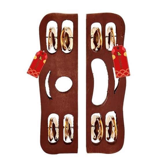 UAPAN wood Narad Muni Kartal for Kirtan I Bhajan Musical Instrument I Pair of 1 UAPAN wood Narad Muni Kartal for Kirtan I Bhajan Musical Instrument I Pair of 1