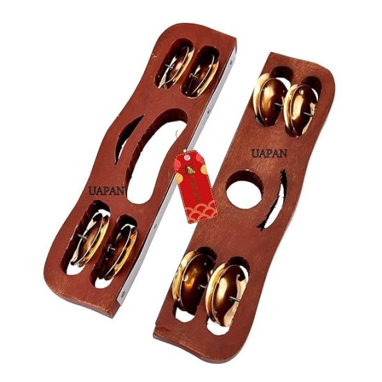 UAPAN wood Narad Muni Kartal for Kirtan I Bhajan Musical Instrument I Pair of 1 UAPAN wood Narad Muni Kartal for Kirtan I Bhajan Musical Instrument I Pair of 1