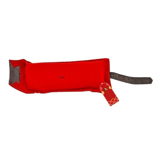 UAPAN 2 line Brass Ghungroo Ankle Bells Velvet Red Pad for Classical,Baratnatyam,Odissi,Kathak Dance with Adjustable Strap (Valvet, Belt)