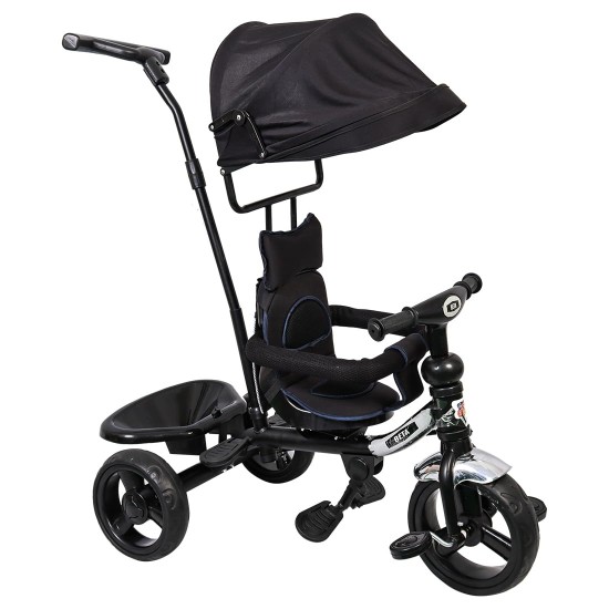 BeyBee| Beta Secure Baby Tricycle for Kids with Sun Canopy & Parents Handle and Also with a Storage Basket Back Side | Color Wheels for Boys and Girls for Age 1 to 5 yrs (Black) BeyBee| Beta Secure Baby Tricycle for Kids with Sun Canopy & Parents Handle and Also with a Storage Basket Back Side | Color Wheels for Boys and Girls for Age 1 to 5 yrs (Black)