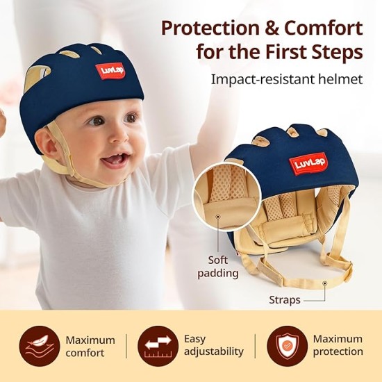 LuvLap Baby Safety Helmet - Essential Safety Gear for 6+ Months to 3 Years | Toddler Head Protector | Secure Fit & Comfort | Appealing Design | Lightweight | Proper Air Ventilation, Navy Blue LuvLap Baby Safety Helmet - Essential Safety Gear for 6+ Months to 3 Years | Toddler Head Protector | Secure Fit & Comfort | Appealing Design | Lightweight | Proper Air Ventilation, Navy Blue
