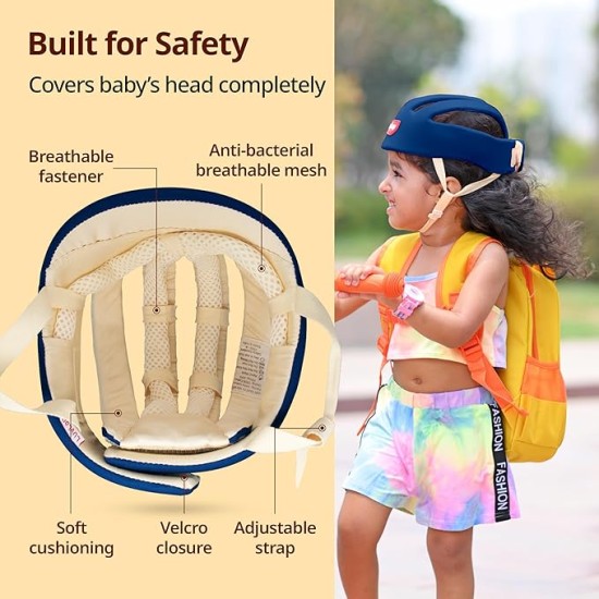 LuvLap Baby Safety Helmet - Essential Safety Gear for 6+ Months to 3 Years | Toddler Head Protector | Secure Fit & Comfort | Appealing Design | Lightweight | Proper Air Ventilation, Navy Blue LuvLap Baby Safety Helmet - Essential Safety Gear for 6+ Months to 3 Years | Toddler Head Protector | Secure Fit & Comfort | Appealing Design | Lightweight | Proper Air Ventilation, Navy Blue