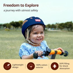 LuvLap Baby Safety Helmet - Essential Safety Gear for 6+ Months to 3 Years | Toddler Head Protector | Secure Fit & Comfort | Appealing Design | Lightweight | Proper Air Ventilation, Navy Blue