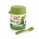 BEEBABY Steelios Double Vacuum Wall Insulated Food Jar Container with Spork (Spoon+Fork). Made of Food Grade Stainless Steel (SS304) for Toddlers, Babies. 100% BPA Free. 325 ML (Crocodile_Green)